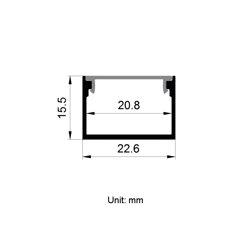 LED Profile Aluminum Channel For 20mm 2835 Double Row LED Strip Lights LED Profile Aluminum Channel For 20mm 2835 Double Row LED Strip Lights